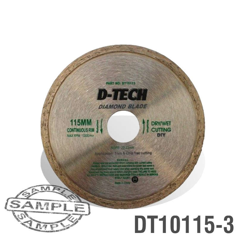 D-Tech Diamond Blade Continuous Rim 115 X 22.23Mm Tiles - DEFAULT TITLE