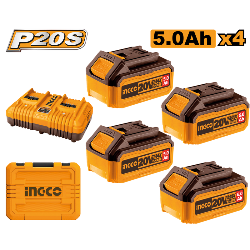 Ingco 20V Lithium-Ion Battery And Charger Kit