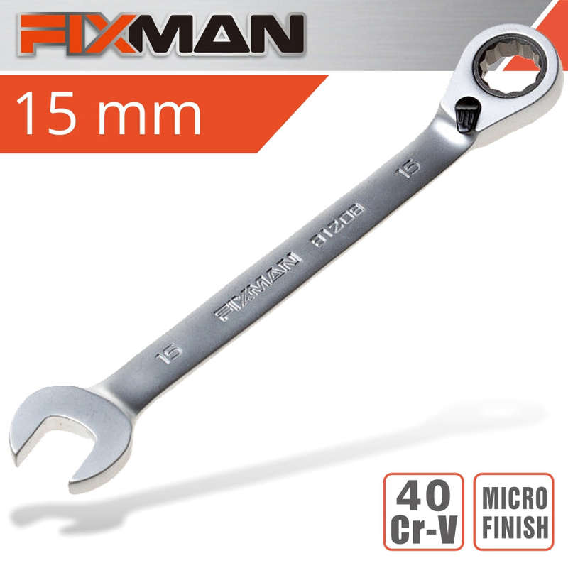 Fixman Fixman Reversible Combination Ratcheting Wrench 15Mm - DEFAULT TITLE