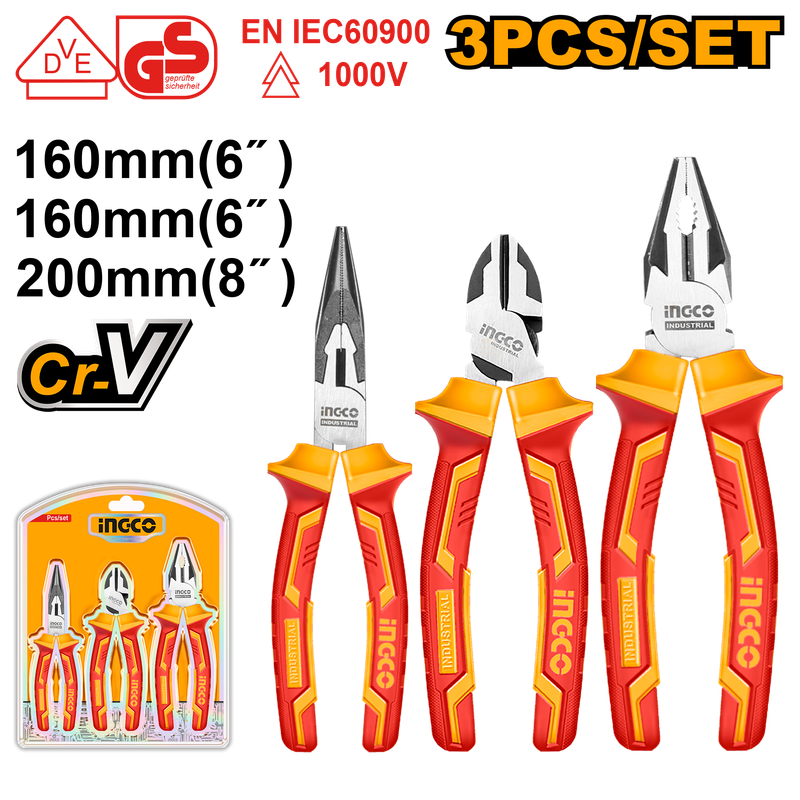 Ingco Plier Set Vde 1000V 3Pc