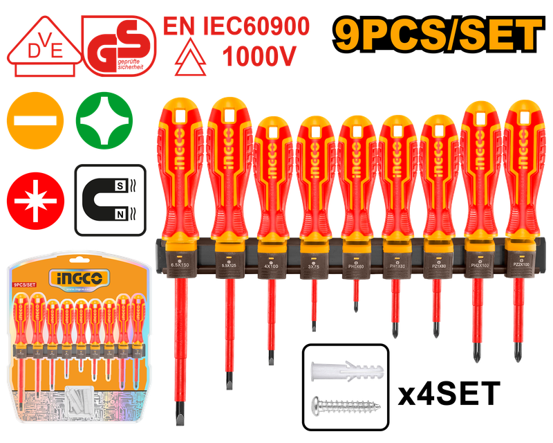 Ingco S/Driver Set Vde 9Pc