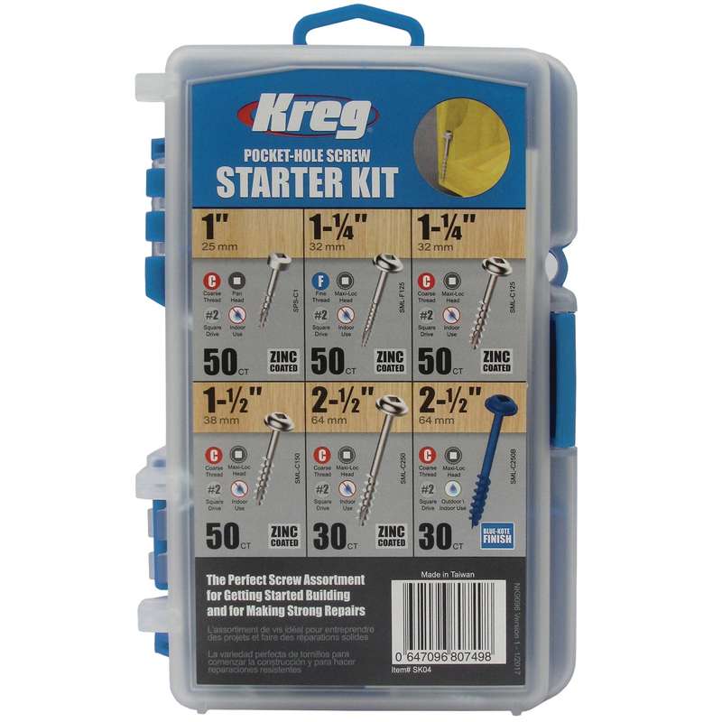 Kreg Kreg Pocket-Hole Screw Starter Kit 260Pce - DEFAULT TITLE