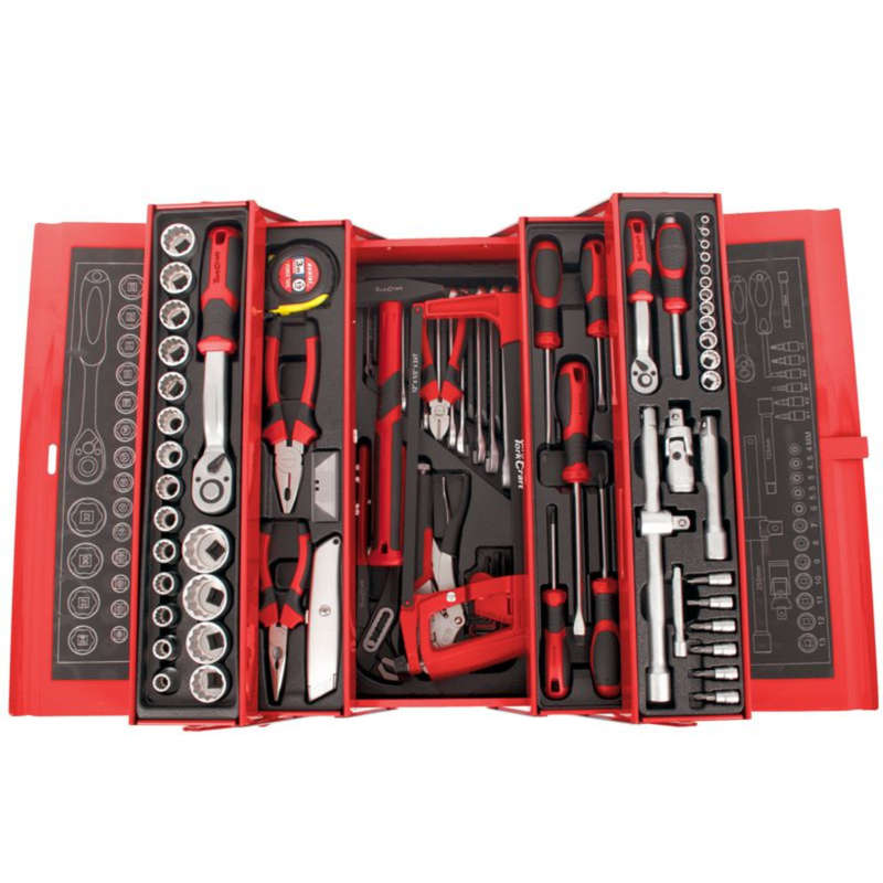 Tork Craft Tradesman Cantilever Tool Box 88Pc 5 X Tray 468X200X203Mm