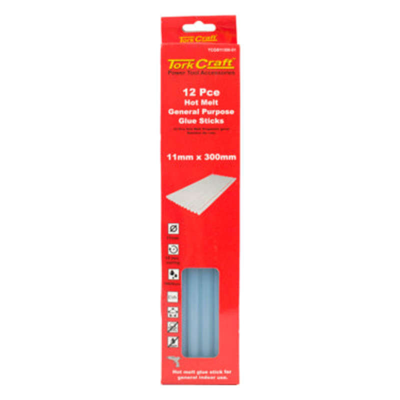 Tork Craft Glue Stick 11 X 300Mm 12Pc Hot Melt Gen. Purpose Eva 18000Cps - DEFAULT TITLE