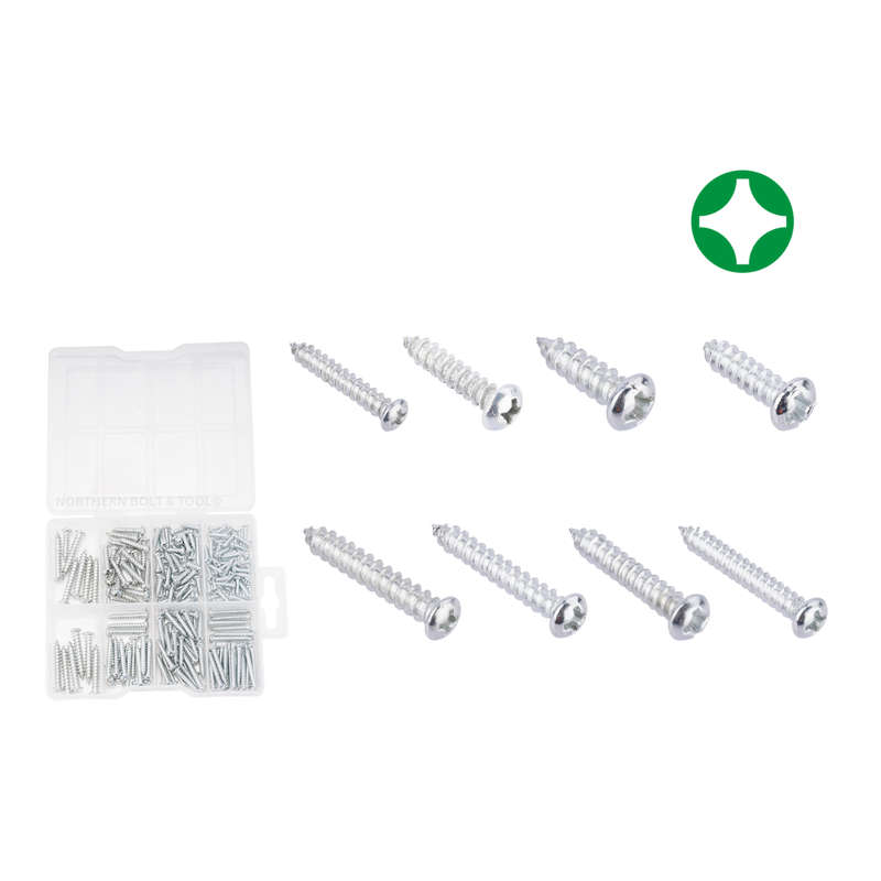 Wadfow tapping screw assortment 200 Piece