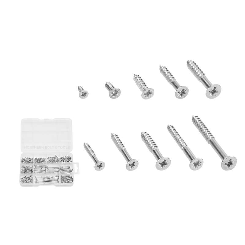 Wadfow Countersunk head self-tapping screws assortment 302 Piece