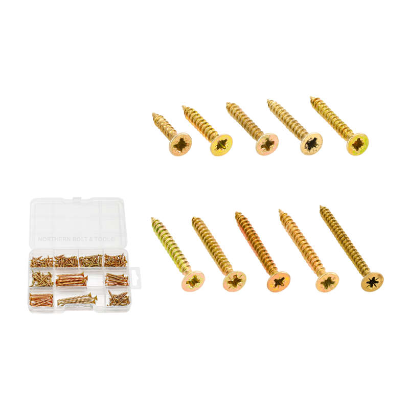 Wadfow Chipboard screw kit 200 Piece