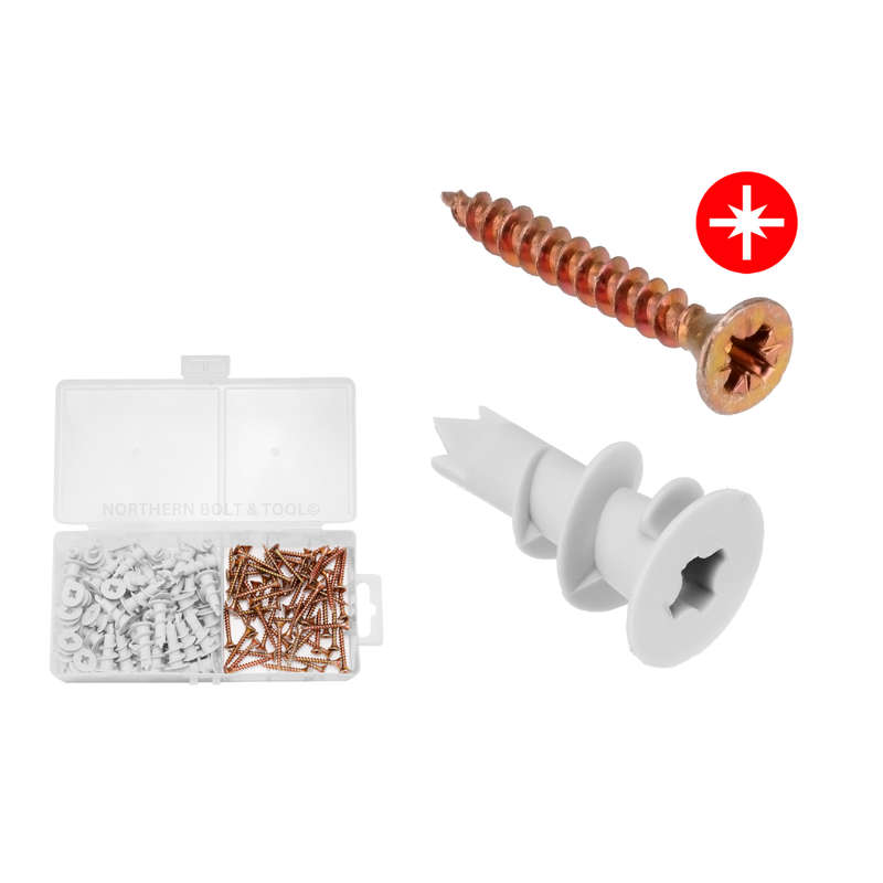 Wadfow Chipboard screw and anchors 120 Piece