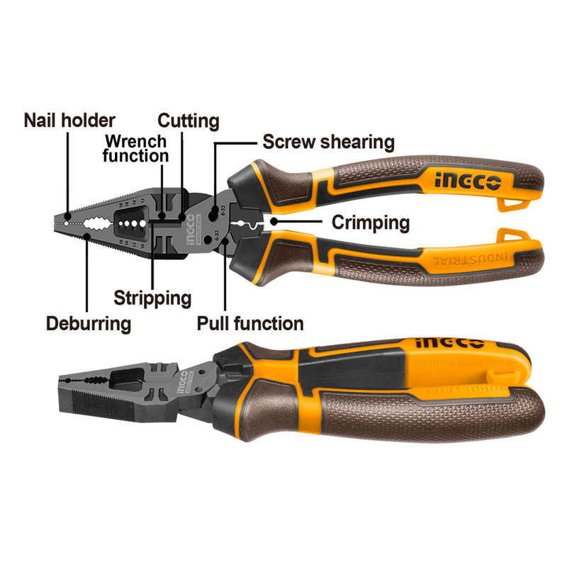 Ingco 8-in-1 Multi-Function Combination Pliers 200mm