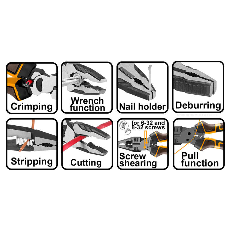 Ingco 8-in-1 Multi-Function Combination Pliers 200mm