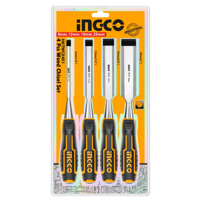 Ingco Wood Chisel Set Cr-V 140mm 4pc