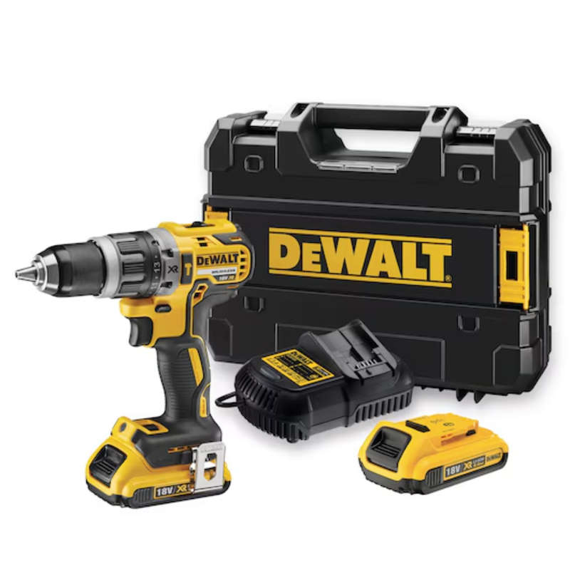 DeWalt Cordless Hammer Drill Driver 18V XR Brushless kit with 2x 2Ah Batteries