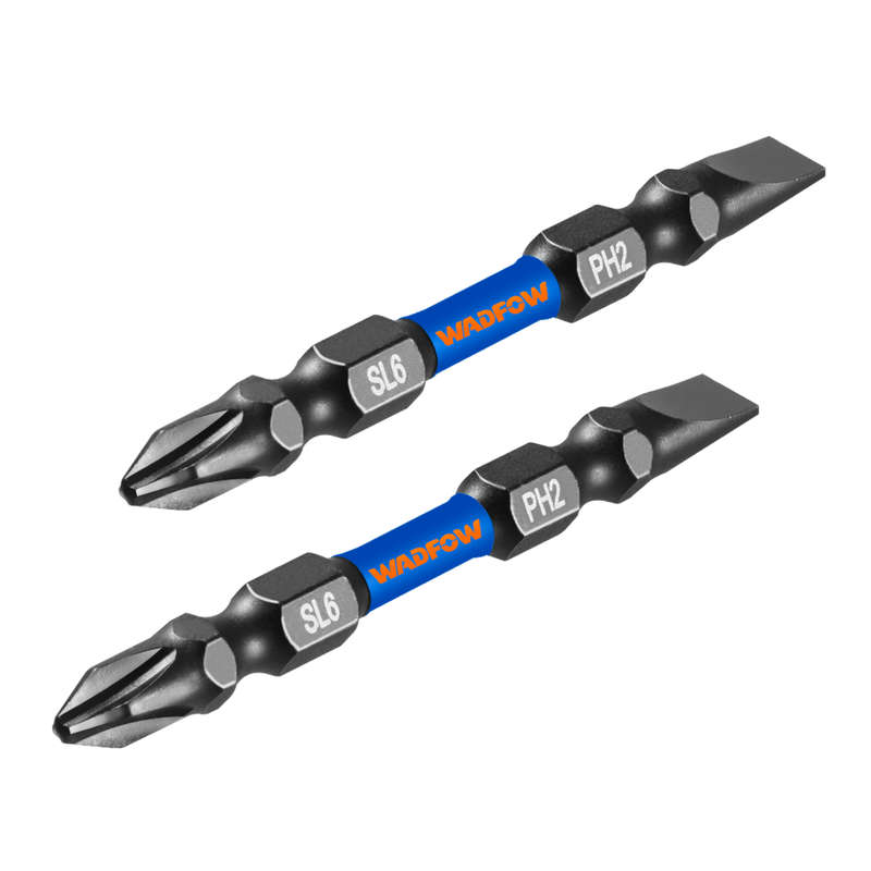 Wadfow Impact screwdriver bits PH2+SL6 65mm 2Pcs