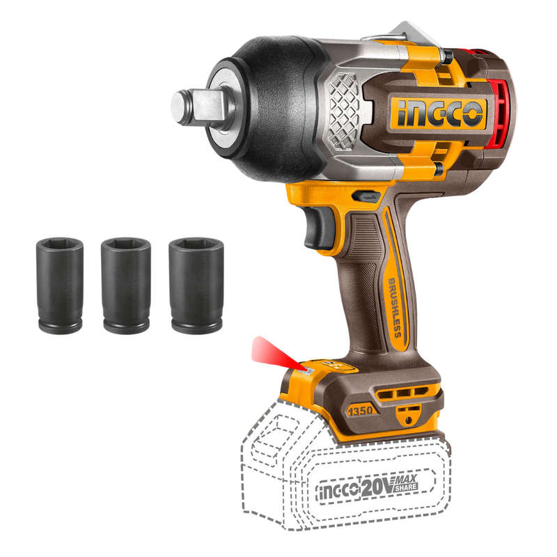 Special - Ingco Cordless Impact Wrench 1,350Nm 20V (Tool Only)