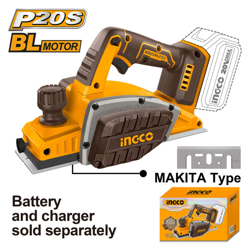 Ingco Cordless Planer 20V Brushless (Tool Only)