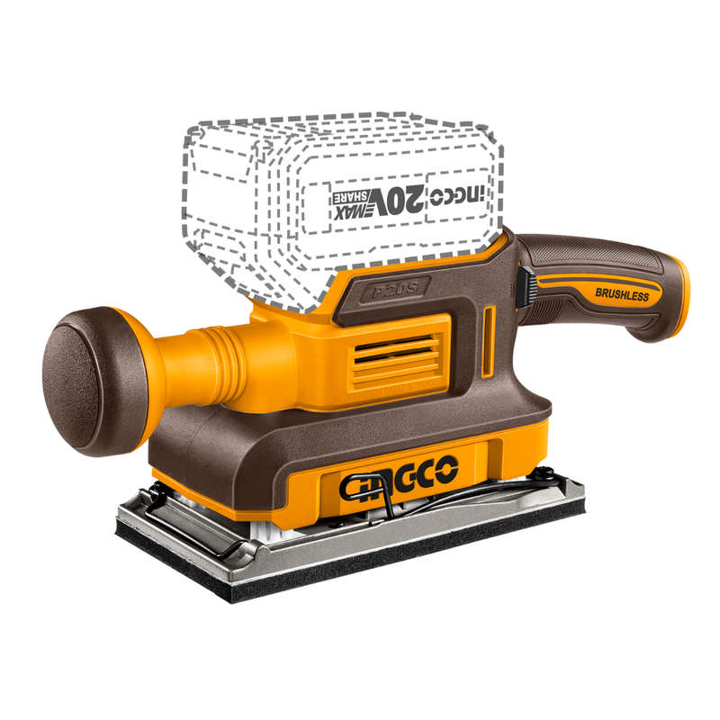 Ingco Cordless Finishing Sander Brushless 20V P20S (Tool only)