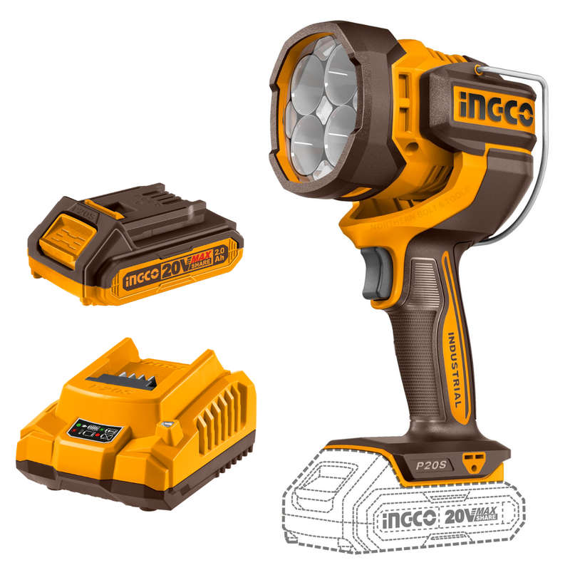 Special - Ingco Cordless Work Lamp 20V 2000 Lumens Kit