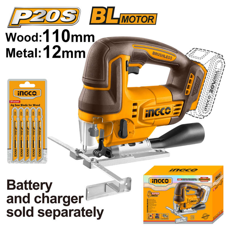 Ingco Cordless Jig Saw Brushless 20V (Tool only)