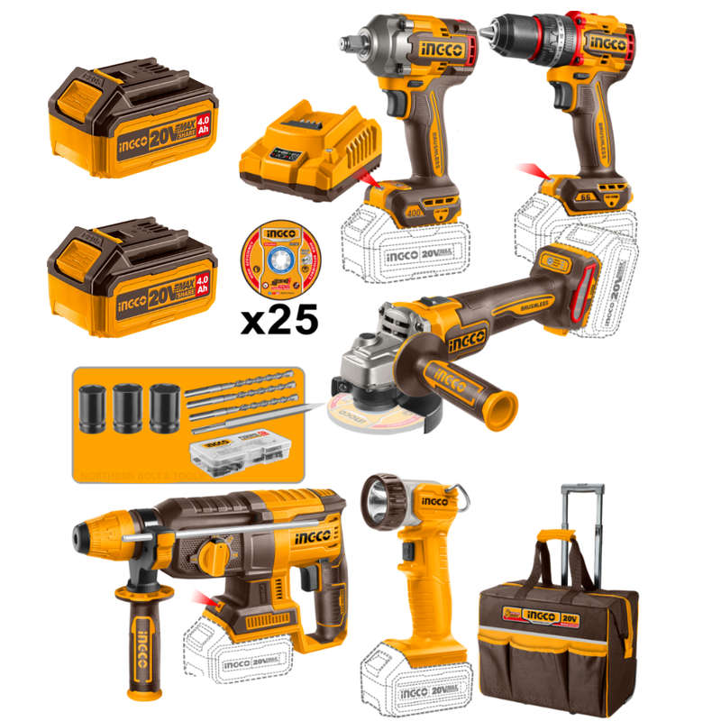 Special - Ingco 5 Piece Brushless Industrial Combo Kit