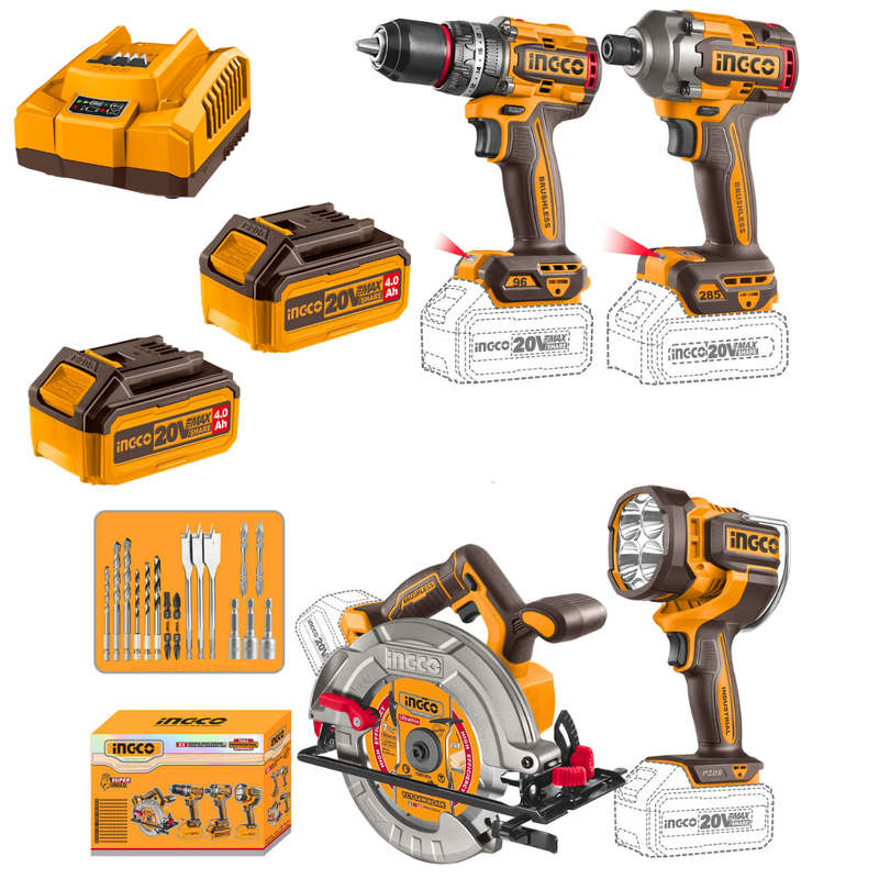 Special - Ingco Cordless Combo Kit 4pcs 20V