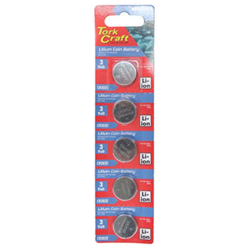 Tork Craft Cr2032 3V Lithium Coin Battery X5 Pack (Moq 20) - DEFAULT TITLE