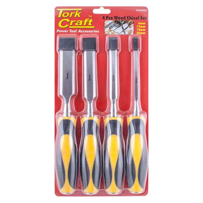 Tork Craft Chisel Set Wood 4 Pcs In Blister - DEFAULT TITLE
