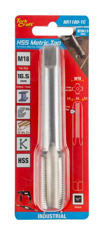 Tork Craft Tap Hss 18Mm X 1.5Mm 1/Card - DEFAULT TITLE