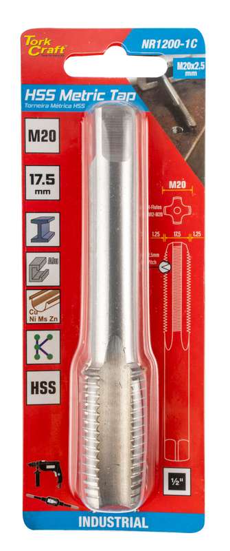 Tork Craft Tap Hss 20Mm X 2.5Mm 1/Card - DEFAULT TITLE