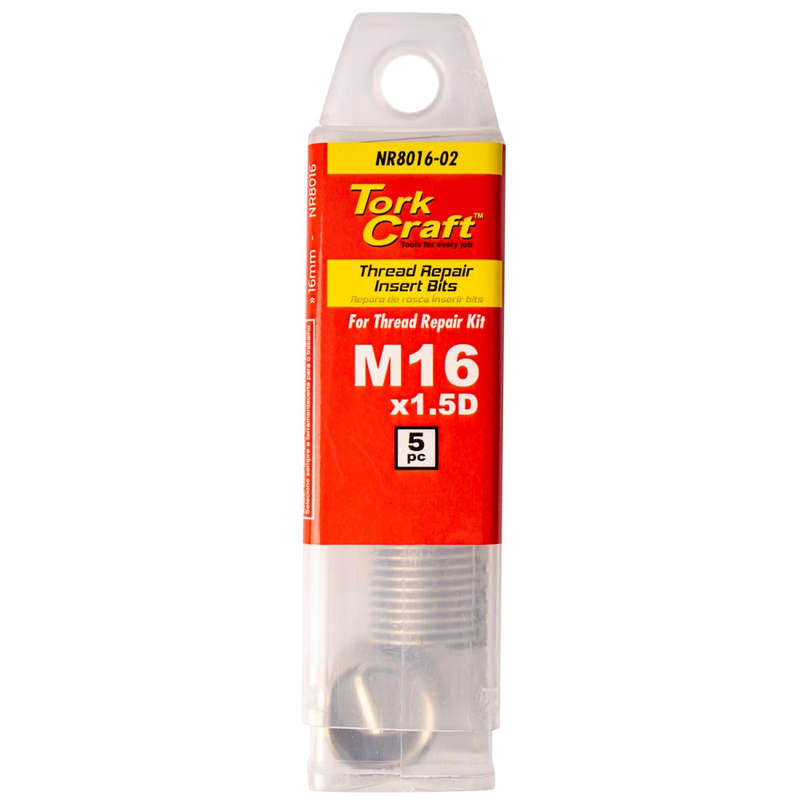 Tork Craft Thread Repair Kit M16 X 1.5D Replacement Inserts 5Pce - DEFAULT TITLE