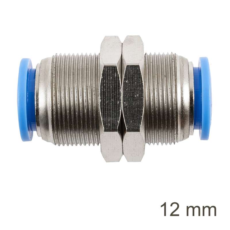 Aircraft Metal Bulkhead Str. Connector 12Mm - DEFAULT TITLE