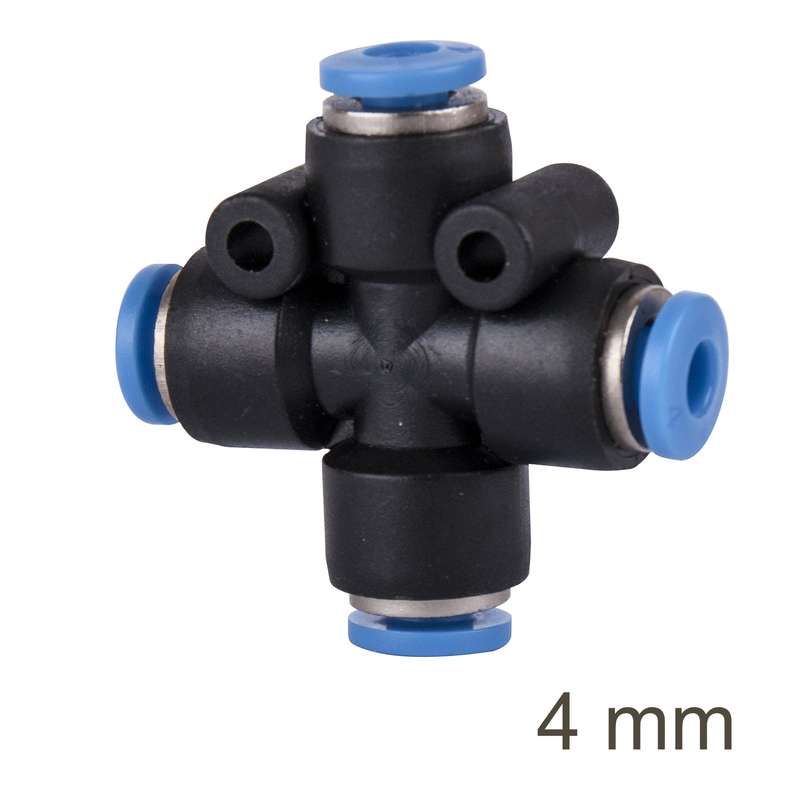 Aircraft Pu Hose Fitting 4 Way Connector 4Mm - DEFAULT TITLE