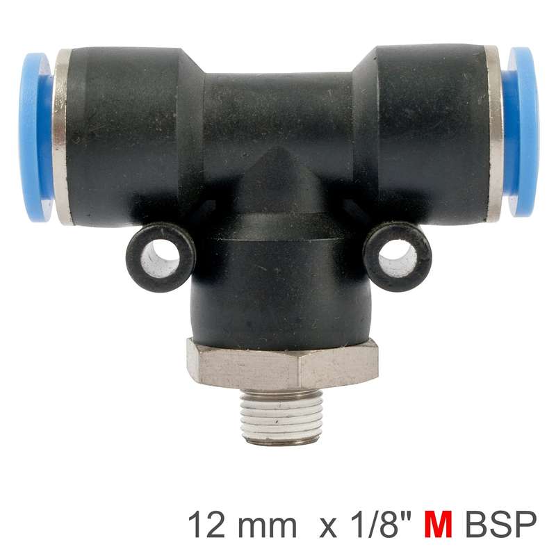 Aircraft Pu Hose Fitting Tee 12Mm-1/8 M - DEFAULT TITLE