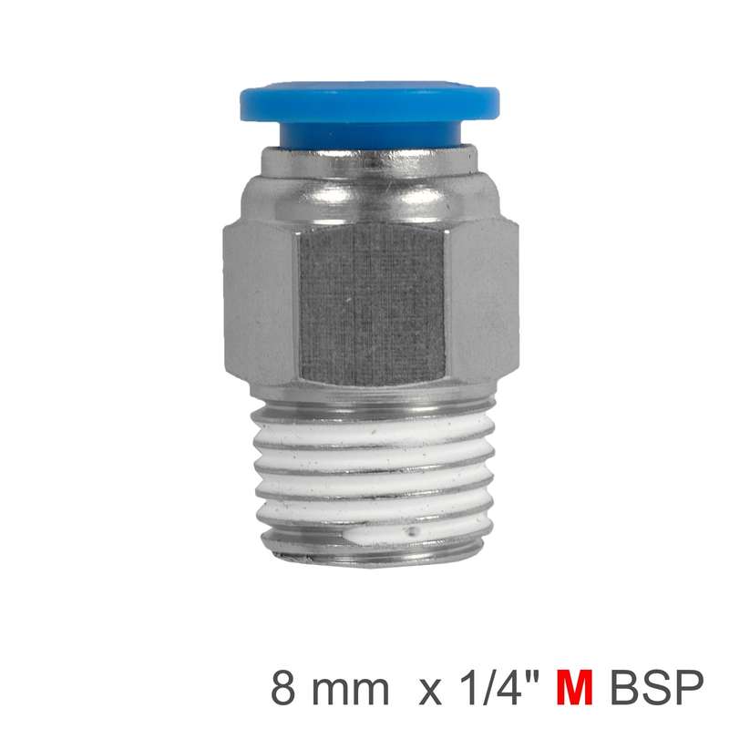 Aircraft Pu Hose Fitting Straight Stud 8Mm-1/4 M - DEFAULT TITLE