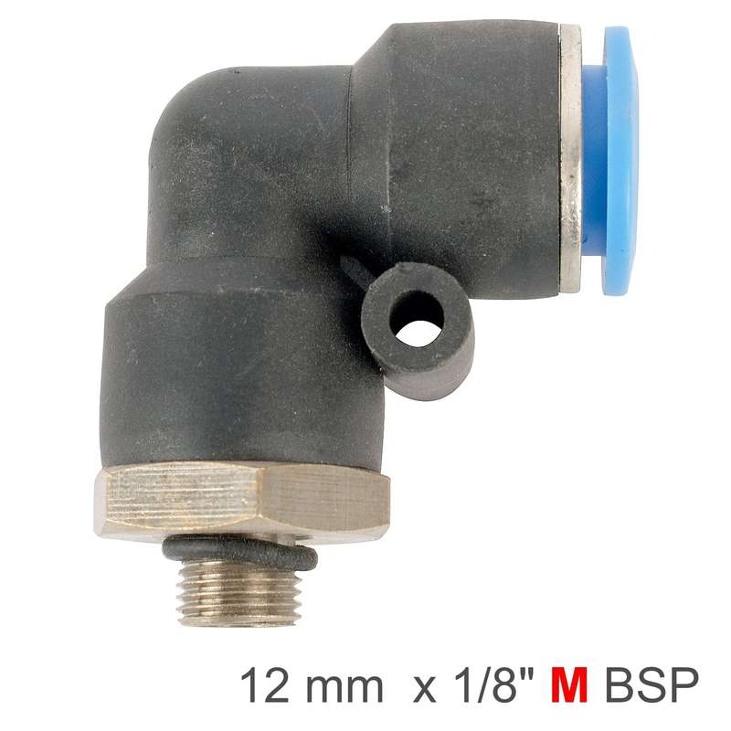 Aircraft Elbow W/O-Ring 12Mm-1/8 M Pu Hose Fitting - DEFAULT TITLE