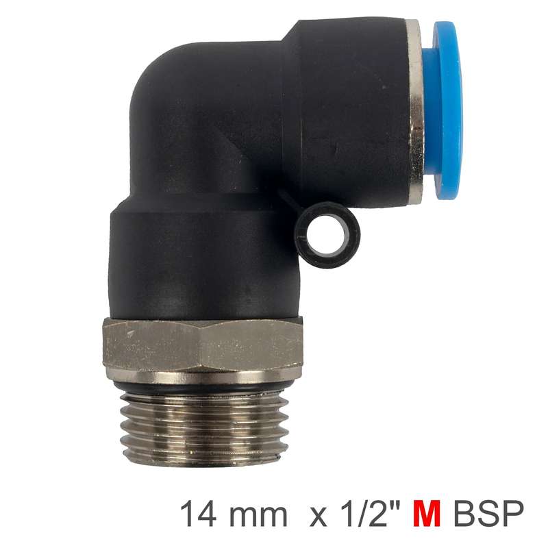 Aircraft Elbow W/O-Ring 14Mm-1/2' M Pu Hose Fitting - DEFAULT TITLE
