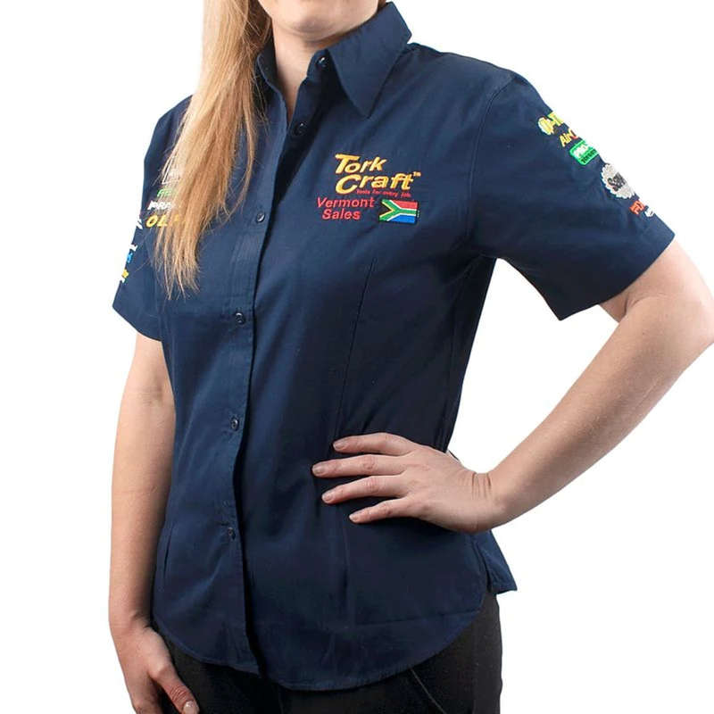 Tork Craft Vermont Ladies Blouse Navy Blue Medium -