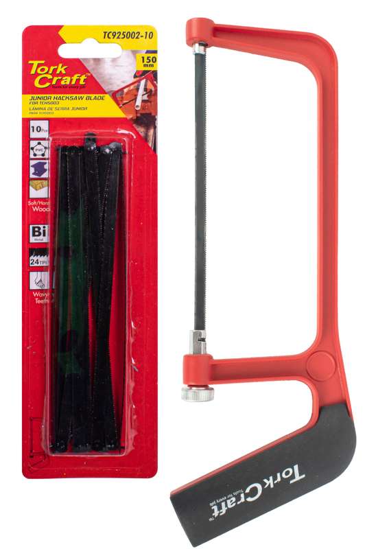 Tork Craft Junior Hacksaw150Mm Tchs003 C/W 10Pc Blades 150Mm 24Tpi Tc925002-10