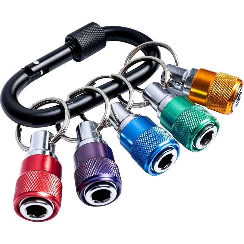 Tork Craft 5Pc Quick Release Bit Holder Set On Carabiner Clip - DEFAULT TITLE