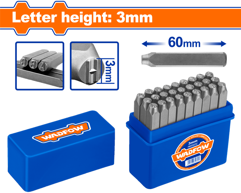Wadfow Letter punch set 27 Piece