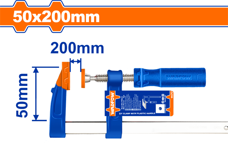 Wadfow F clamp with plastic handle 200m
