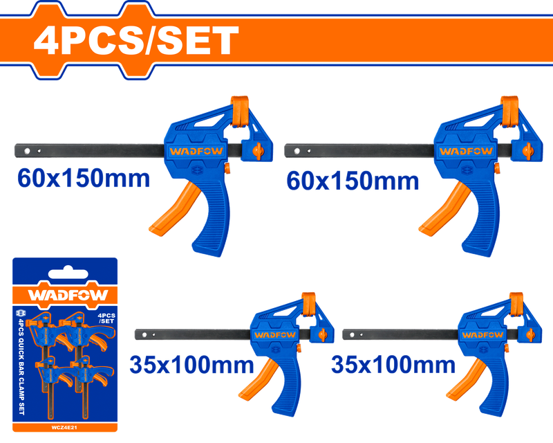 Wadfow Quick bar clamp set 4 Piece