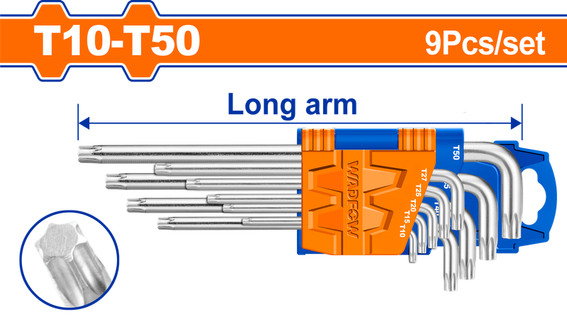 Wadfow Torx key T10-T50 9 Piece