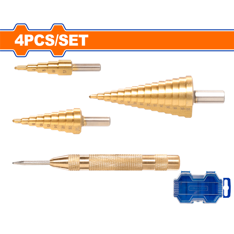 Wadfow Step drill bit 3 Piece set