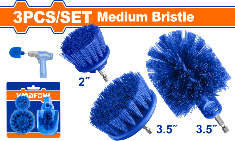 Wadfow Medium bristle brush set 3 Piece