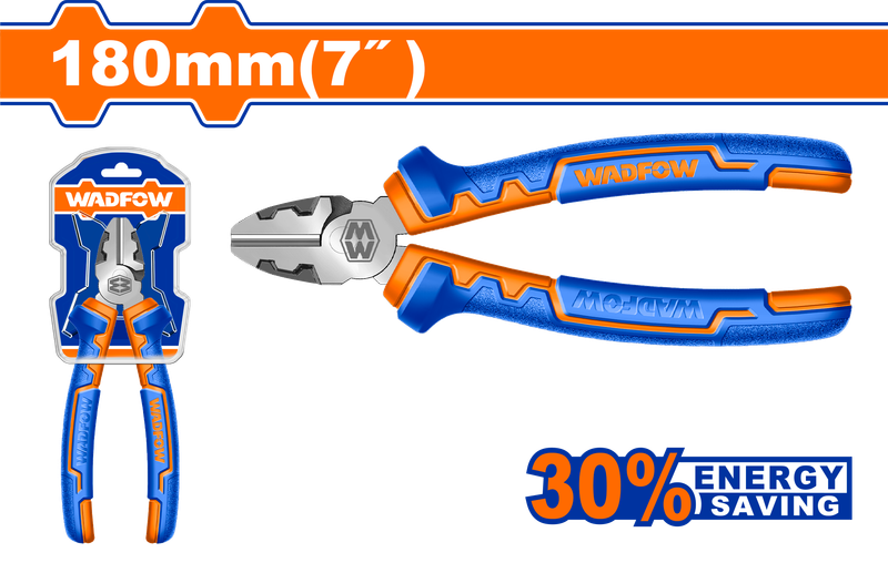 Wadfow High leverage diagonal cutting pliers 7"
