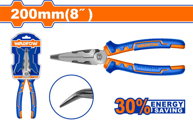 Wadfow High leverage bent nose pliers 8"