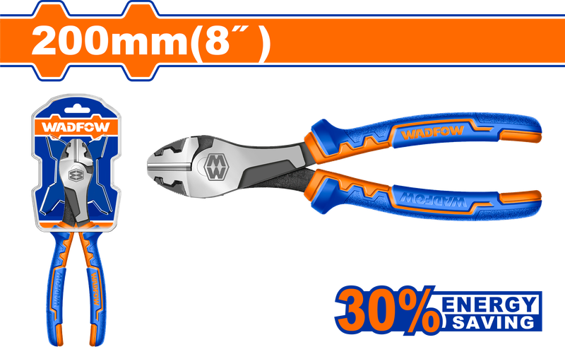 Wadfow High leverage heavy-duty diagonal cutting pliers 8"