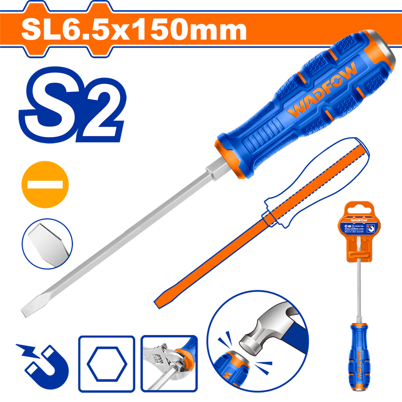 Wadfow Slotted go-through screwdriver SL6.5x150mm