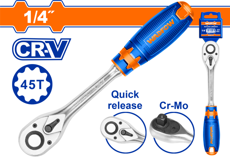 Wadfow 1/4" Ratchet wrench 45T