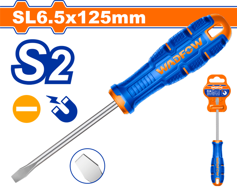 Wadfow Slotted screwdriver SL6.5x125mm